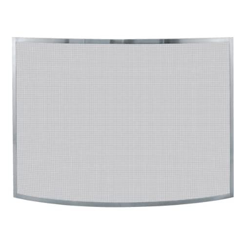 Uniflame S 1613 Single Panel Curved Pewter Finish Fireplace Screen